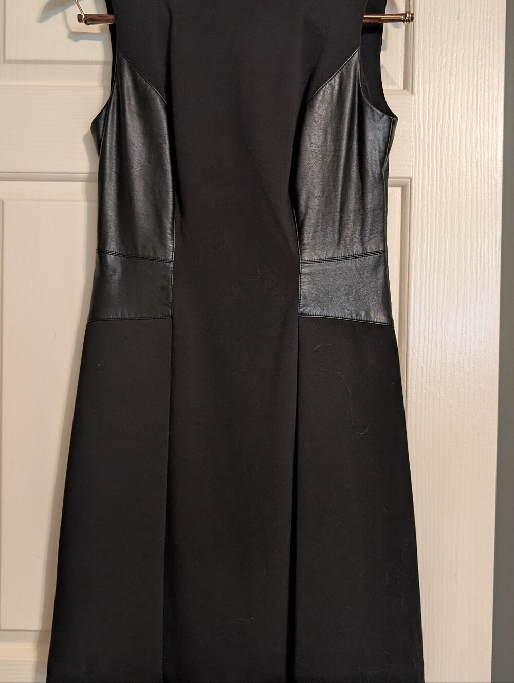 Ralph Lauren Black Sleeveless Dress with Faux Leather Insets